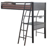 Meyers - 2 Piece Metal Twin Over Twin Bunk Bed Set - Black And Gunmetal