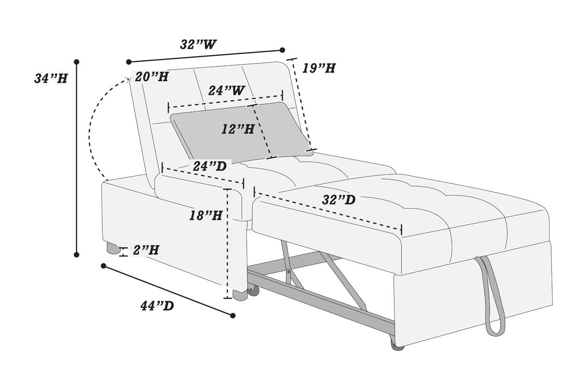 Convertible Ottoman with Pull-Out Bed