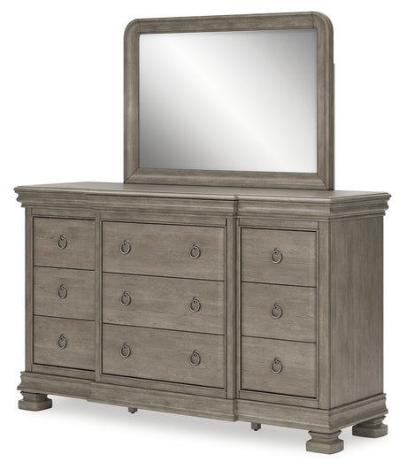 Lexorne - Gray - Dresser And Mirror