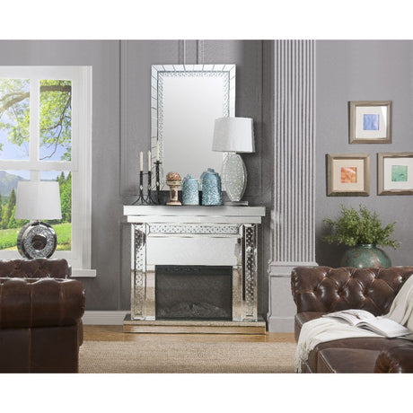Nysa - Fireplace - Mirrored & Faux Crystals - 42"